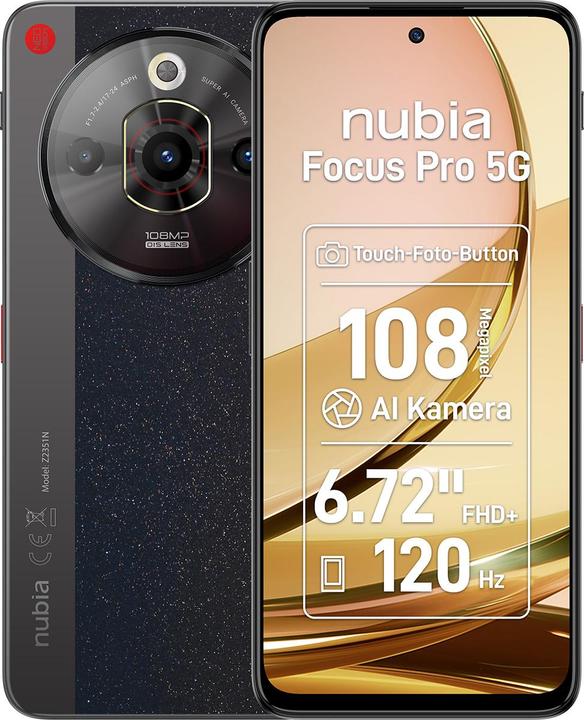 Actual product image Nubia Mobile Phone Focus Pro 5G / 8GB / (256 GB, Black, 6.72", Dual SIM, 5G)