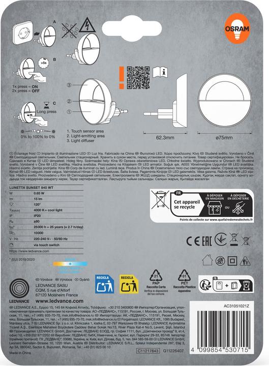 Image du produit Osram LUNETTA SUNSET 840 Blanc