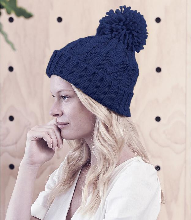 Produktbild Beechfield Zopfmuster Melange Beanie (One Size)