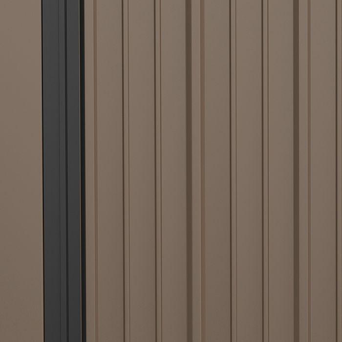 Produktbild Swisshandel24 Gartenhaus Gerätehaus Geräteschuppen Metall mit Pultdach 1,34 m² verzinkter Stahl Braun 161,5 x 94,5
