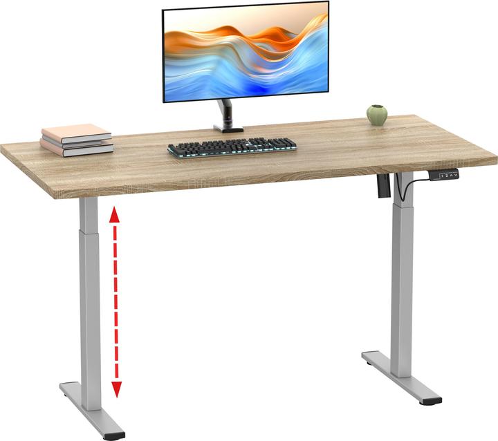 Produktbild VCM Schreibtisch verstellbar Lona 140x80 si (140 x 80 x 120 cm)