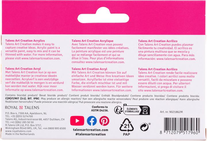 Produktbild Royal Talens Talens Art Creation Acrylfarben-Set Pastell, 6x12ml (multicolour, 72 ml)