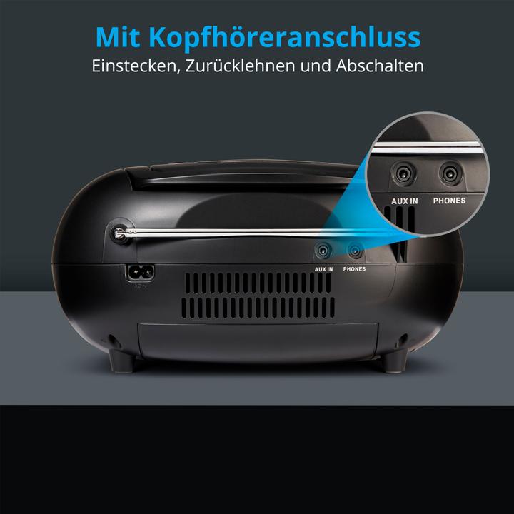 Image du produit Medion E66476 - Radio - Lecteur CD/MP3/cassettes - écran LCD - stéréo PLL-FM - USB - 2 x 20 W - Noir (FM, AM, PLL, VHF)