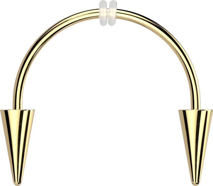 Actual product image Star Piercing Micro Circular Barbell gold plated with two cones (Surgical steel 316L, without brass)
