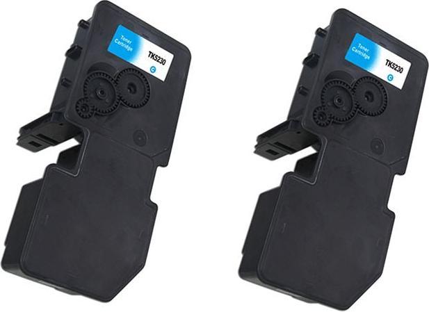 Actual product image Hermex Compatible Kyocera ECOSYS M5521cdn color printer cartridges cyan 2 pieces (C)