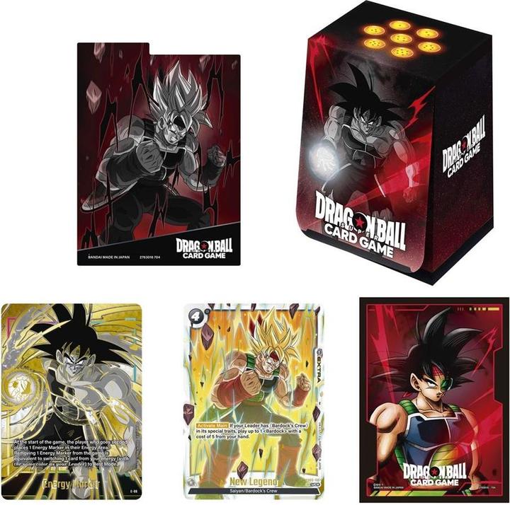 Actual product image Dragon Ball Fusion World Official Card Case + Sleeves Set 01 - Bardock