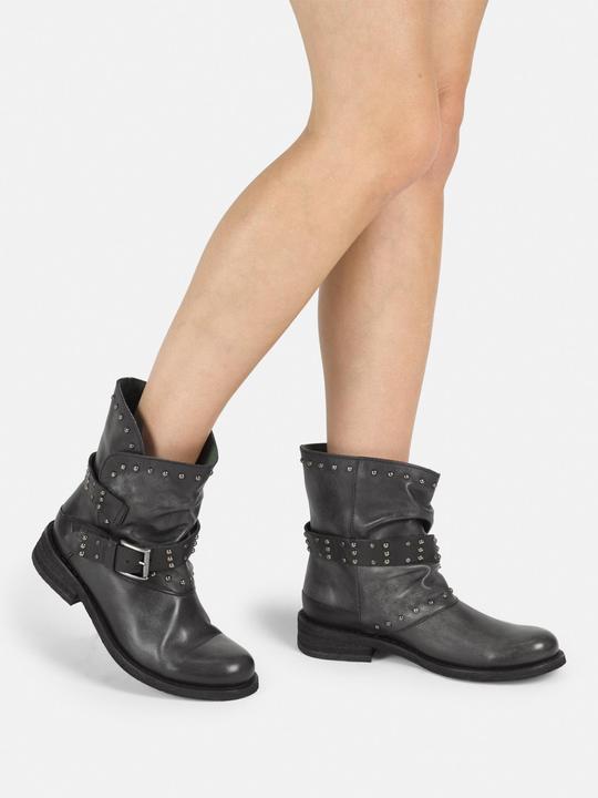 Actual product image Felmini GREDO D905 biker boots with decorative studs along the shaft and buckled straps, with a four-point (38)