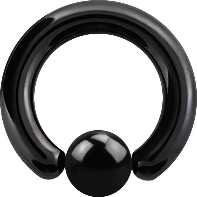 Star Piercing Ball Closure Ring schwarz (ohne Messing, Chirurgenstahl 316L)