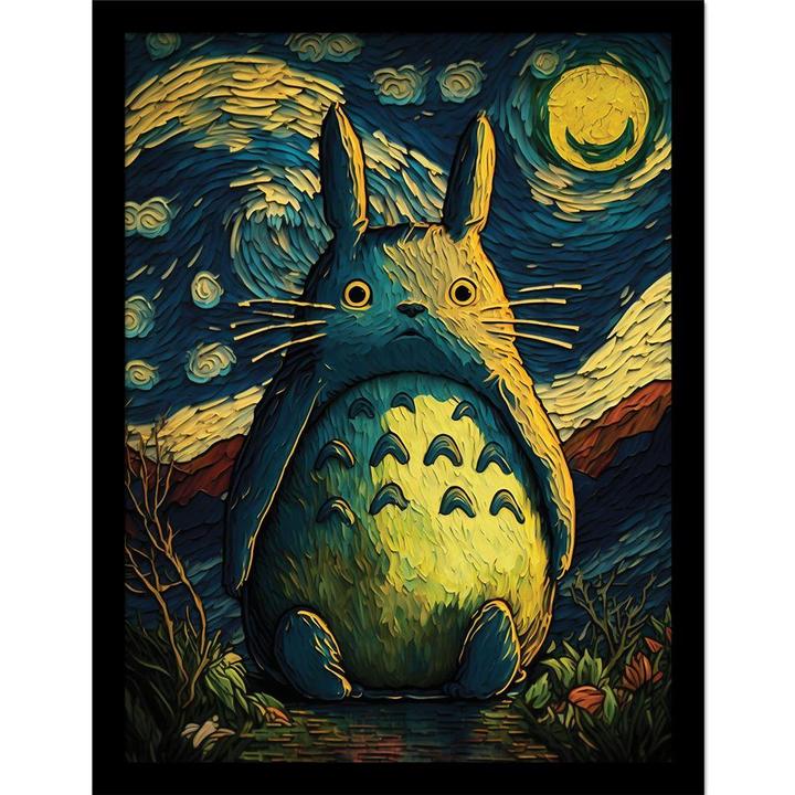 Ada Ingram Poster incorniciato Totoro Night (40 x 30 cm)