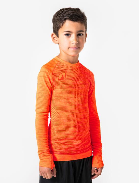 Actual product image Kipsta Kids' Long-Sleeved Thermal Base Layer Top Keepdry 500 - Orange Space (8, 9, 10)