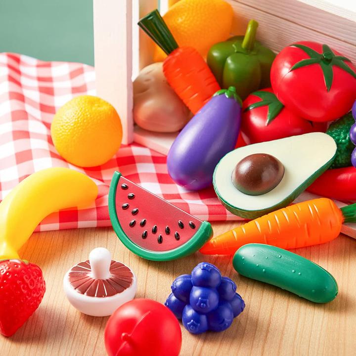 Immagine prodotto Activity Board 50 pezzi di cibo giocattolo in plastica per bambini, cibo finto, set di giochi da cucina