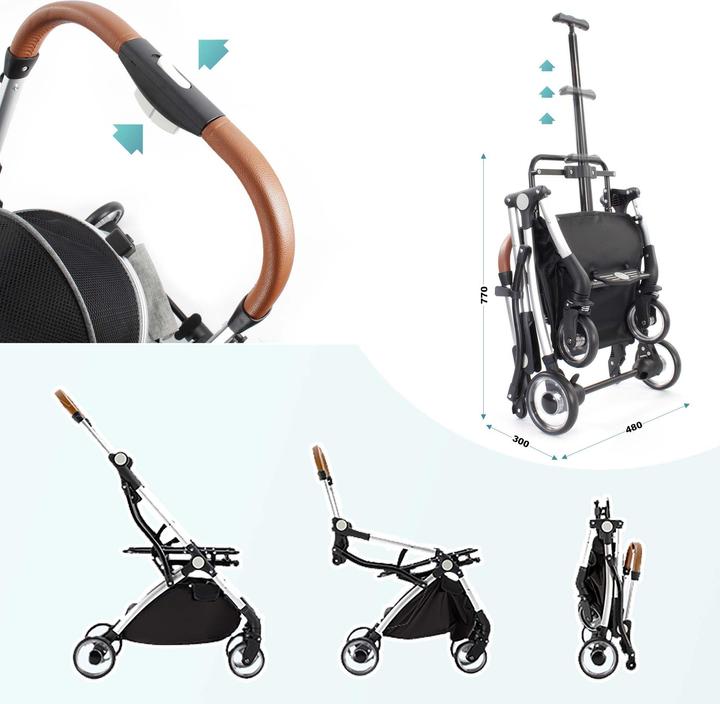 Actual product image Fudajo 2in1 Dog Buggy Foldable Dog Pram Grey Domestic Animals’ Pushchair with Rack Transport Bag (Cat, Dog, Breathable, Foldable)