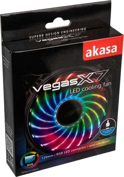 Produktbild Akasa Vegas X7 LED Lüfter, RGB (120 mm, 1 x)