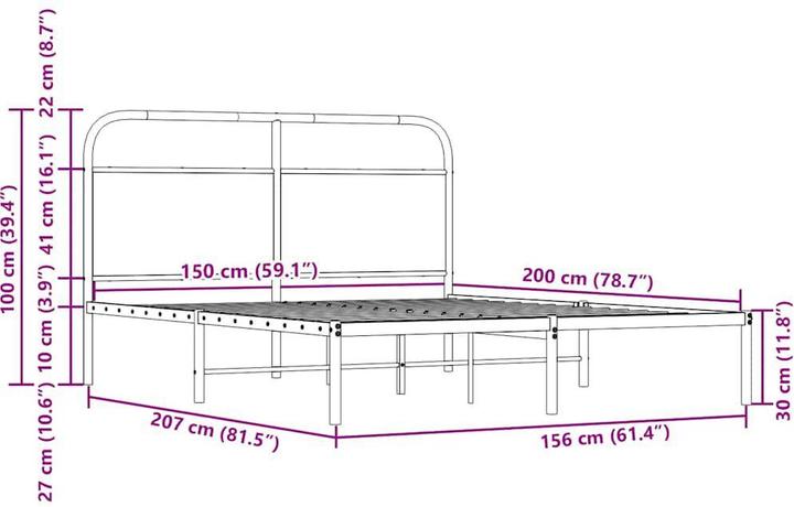 Produktbild VidaXL Bettgestell ohne Matratze (150 x 200 cm)