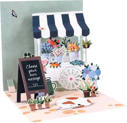 Up with paper Biglietto Pop-Up Biglietto motivo fiore auto