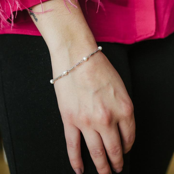 Immagine prodotto Julie Julsen Bracciale Perle d'acqua dolce (19 cm, Argento 925)