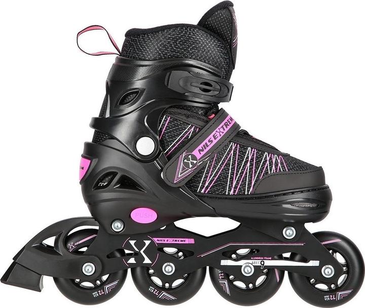 Nils Rollschuhe/Hockeyskates Extreme NH11912 schwarz-pink - PU70 mm/82A (S 31-34) (32)