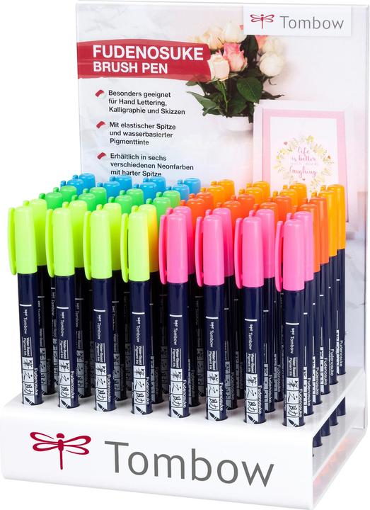 Immagine prodotto Tombow Set calligrafia WS-BH WSBH48P2A Fudenosuke, neon 48 pezzi (Multicolore, 48 x)