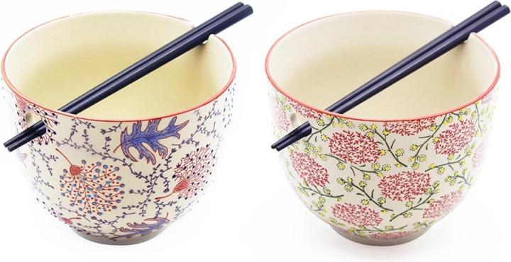 Produktbild Easy Life 2er Set Ramen-Bowl m. Stäbchen 800 ml. (14 cm, 0.80 l, 2 x)