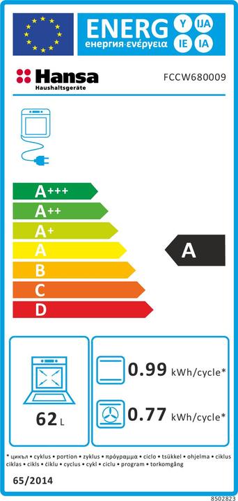 Label énergétique Hansa FCCW680009