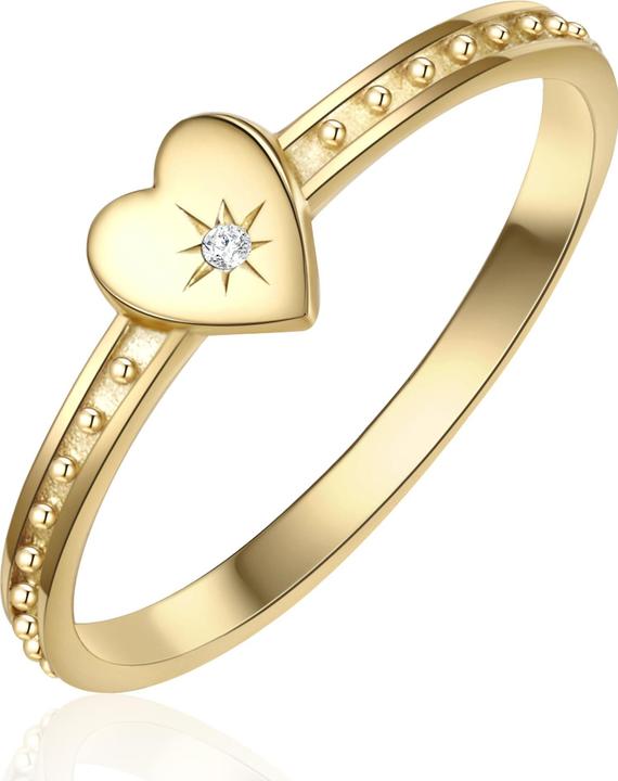 Glanzstücke München Damen Herz Sterling Silber Zirkonia gelbgold - 15806