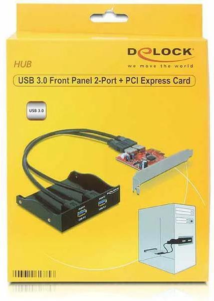 Immagine prodotto Delock Pannello frontale USB 3.0, 2 porte, inclusa scheda PCI Express