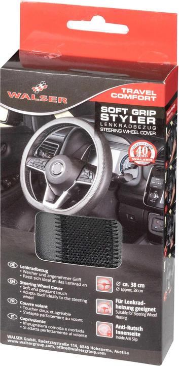Immagine prodotto Walser Coprivolante Soft Grip Styler, Coprivolante Auto Misura Universale 38 cm nero-grigio