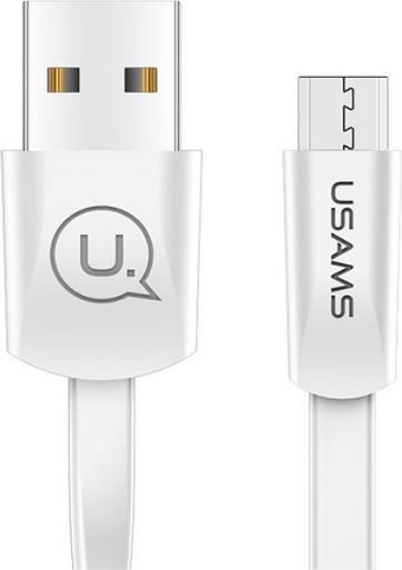 Actual product image Usams Cable płaski U2 microUSB 1.2m bialy/white SJ201MIC02 (US-SJ201) (1.20 m, USB 3.2 Gen 1)