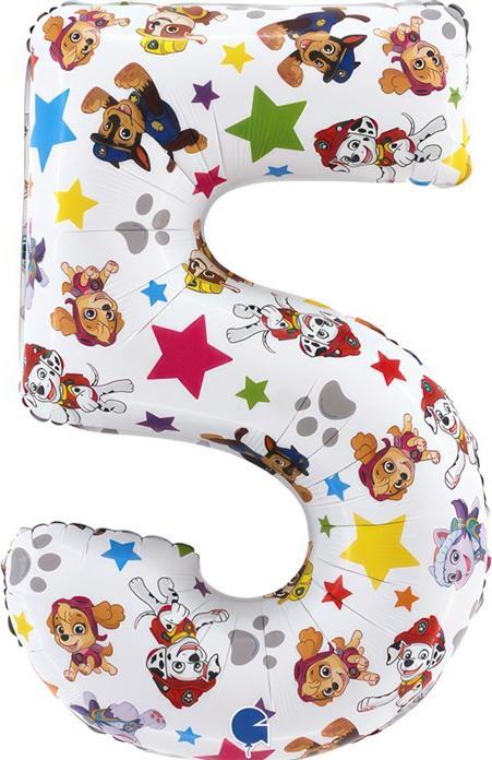 Grabo Balloons XL Paw Patrol Zahlen 5 Ballon