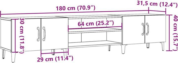 Produktbild VidaXL TV Schrank Tisch Lowboard Fernsehschrank Fernsehtisch Altholz-Optik (180 x 31.5 x 40 cm)