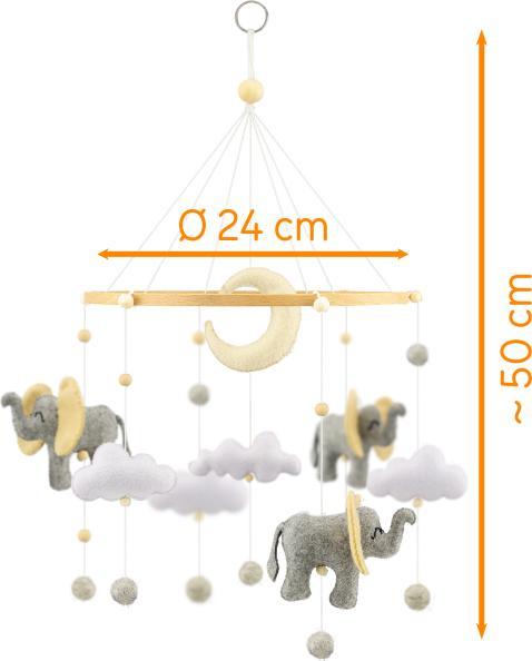 Image du produit Ulysse Couleurs d'Enfance Joli appareil mobile en feutre : les éléphants