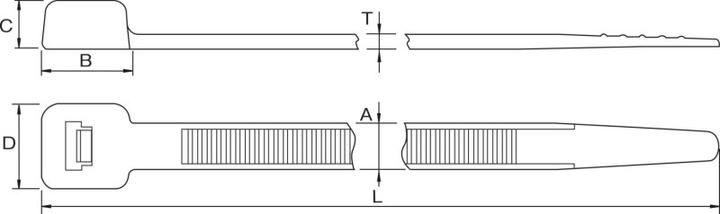 Image du produit HellermannTyton LK2A Bk Cable Tie Heat Bar-270x4.6mm (Serre-câbles en plastique, 270 mm, 100 pcs)