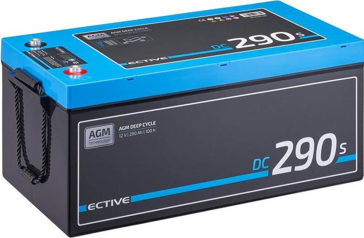 Actual product image Ective Deep Cycle AGM supply battery 12V 290Ah w display battery motorhome (12 V, 290 Ah)