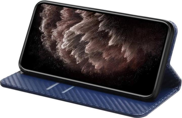 Produktbild Cover-Discount iPhone 15 Pro Max - Carbon Look Flip Case Hülle blau (Apple iPhone 15 Pro Max)