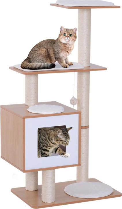 Actual product image PawHut Cat scratching post (120 cm, Nature+White)