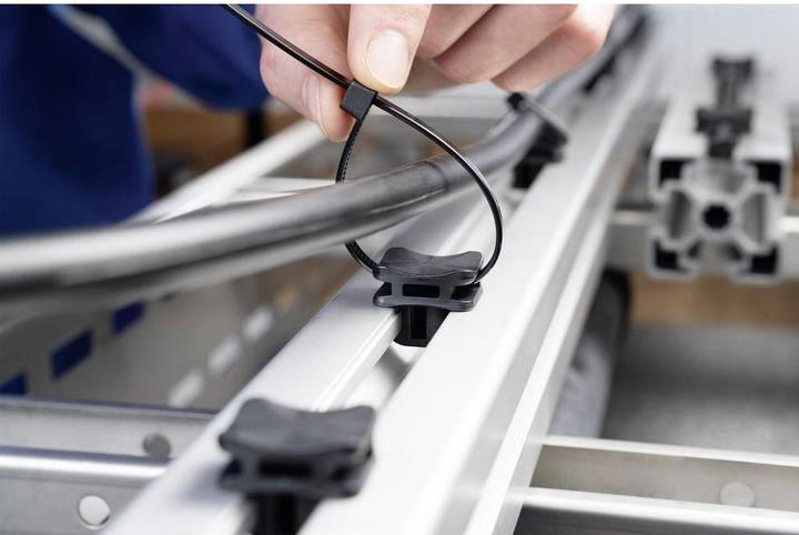 Actual product image HellermannTyton Cable tie base fastening element for aluminum construction profiles (Fixing loops, 19.30 mm, 500 pcs.)