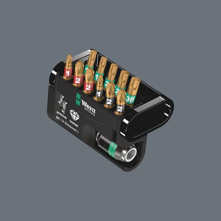 Produktbild Wera Bit-Check 12 Diamond 1 (Kreuz Phillips PH M1, Kreuz Phillips PH M2, Kreuz Pozidriv PZ M1, Kreuz Pozidriv PZ M2)