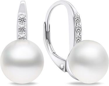 Brilio Silver - Charming silver earrings with pearl and zircons EA723W