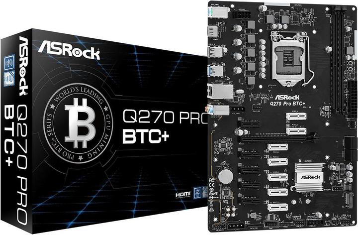 Produktbild AsRock Q270 Pro BTC+ (LGA 1151, Intel Q270, ATX)