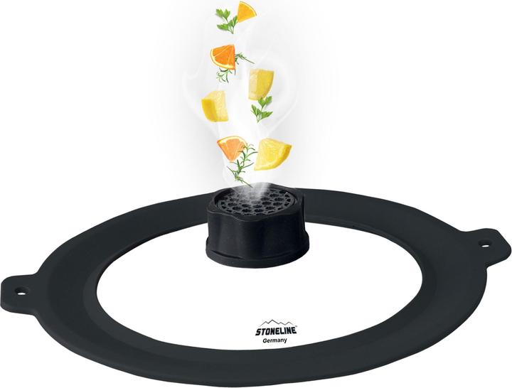 Produktbild Stoneline Pfannen-Set 3-teilig 24/28 | mit Deckel - Schwarz (28 cm, Pfannenset + Topfset, Gusseisen)