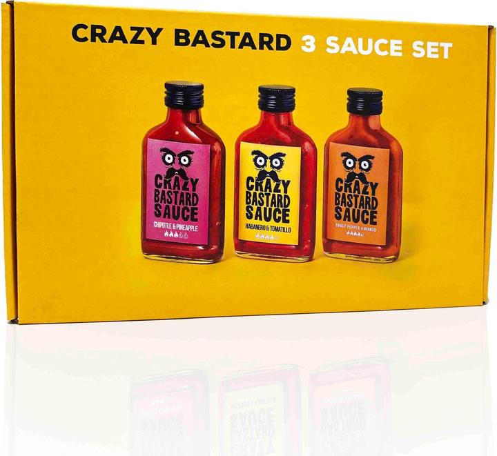 Crazy Bastard Sauce Beliebteste Saucen 3er-Set (3 x 100 ml) - Scharfe Sauce (860 g)