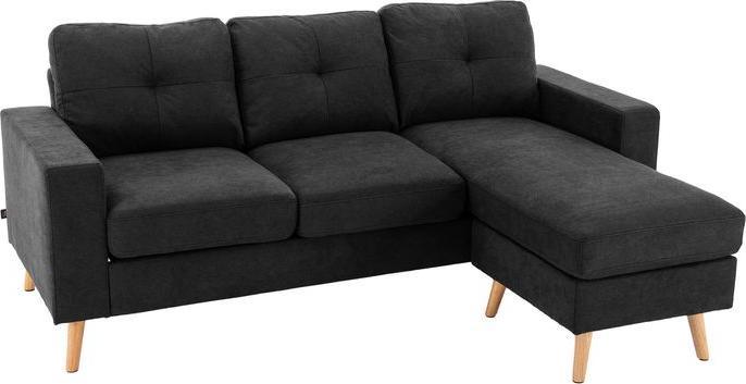 Produktbild Swisshandel24 Ecksofa Eckcouch in L-Form, Eckgarnitur in Leinenoptik, Couchgarnitur mit Chaiselongue für 3 Persone (Ecksofa)