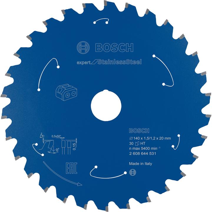 Produktbild Bosch Professional Zubehör Akku-Kreissägeblatt Expert for Stainless Steel, 140 x 1,5/1,2 x 20, 30 Zähne