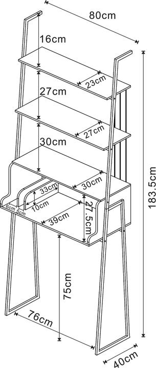Valori nutrizionali e ingredienti En.Casa Set di mobili Storfjord da 4 pezzi 1x scrivania, 3x scaffale a pioli