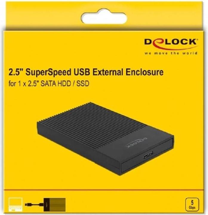 Image du produit Delock Boîtier externe USB 3.0 - SATA HDD / SSD 2.5 à 9.5mm (2.5")