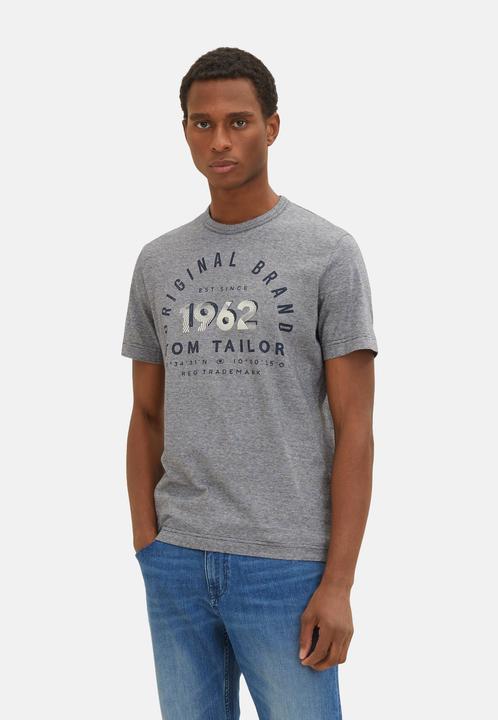 Image du produit Tom Tailor T-Shirt Gestreiftes Kurzarmshirt mit Rundhalsausschnitt und Print (XXL)