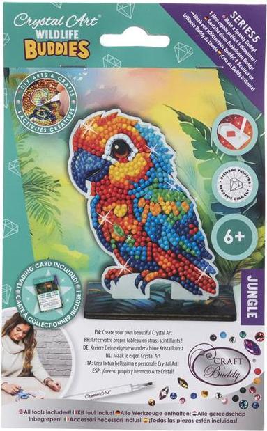 Actual product image Craft Buddy Jungle Papagei, Crystal Art Buddy, ca. 11x8cm