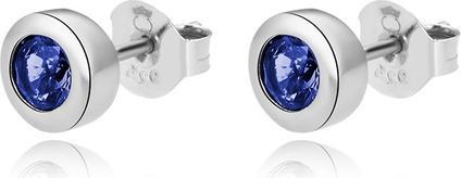 Beneto Gentle silver stud earrings withue zircons AGUP2259-BLUE (L)