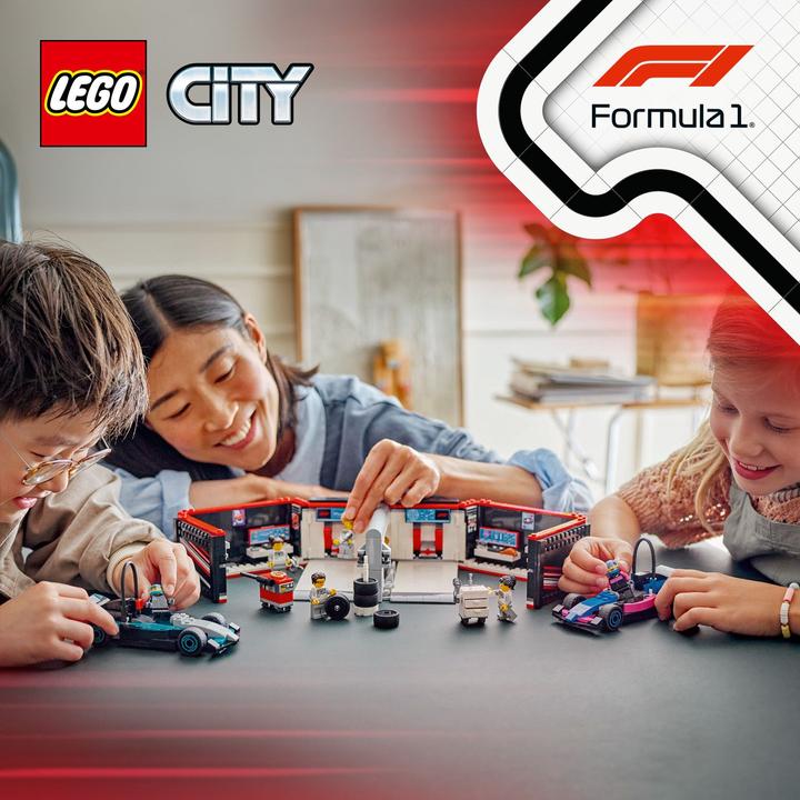 Produktbild LEGO F1 Garage mit Mercedes-AMG & Alpine Rennautos (60444, LEGO City)