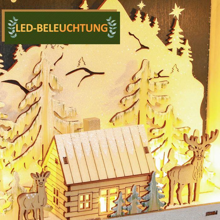 Produktbild Swisshandel24 Adventskalender Weihnachtskalender 24 Schubladen mit LED-Lichtern MDF Rot